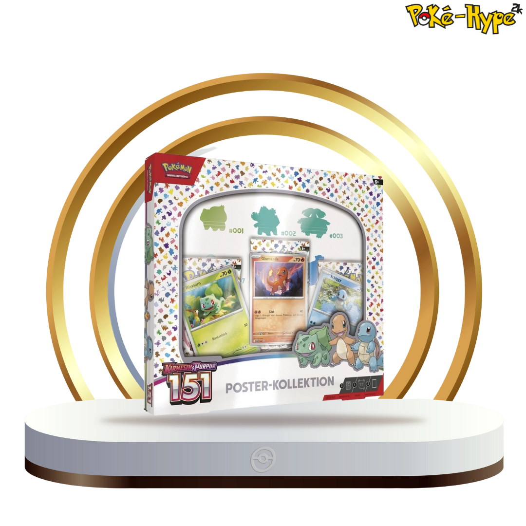Pokémon TCG - Karmesin & Purpur 151 – Poster-Kollektion mit 3 Booster Packs